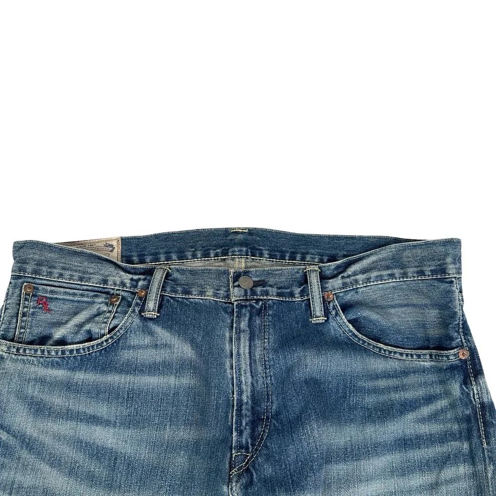 Polo Ralph Lauren Varick Slim Straight Jeans Mens 36x34 Blue Medium Wash Denim